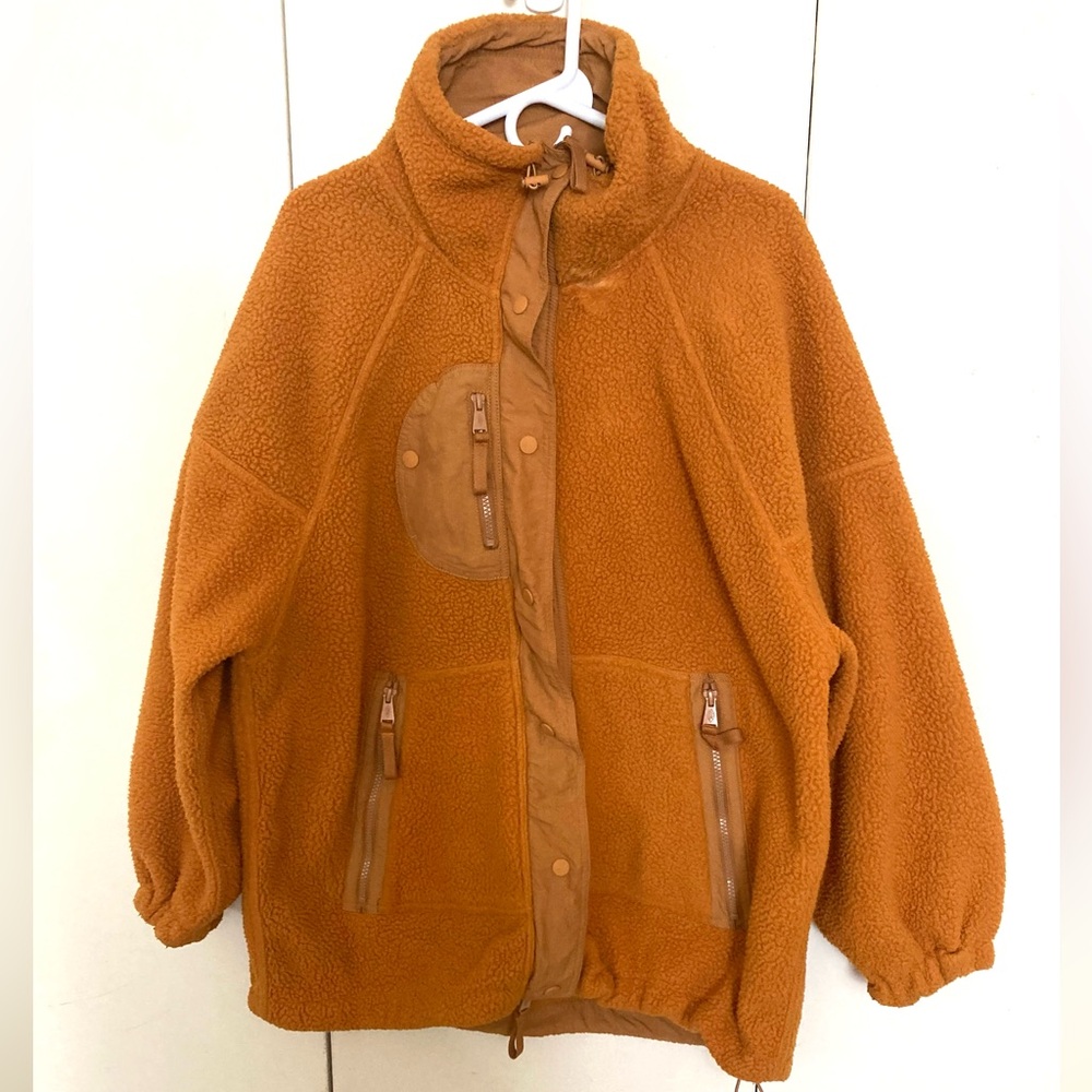 FP Movement by Free People Orange Varsity Jacket